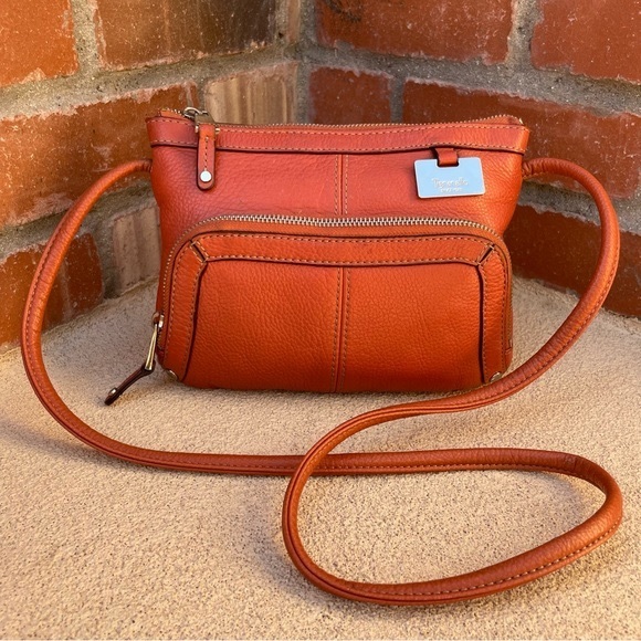Tignanello compact organizational wallet essentials crossbody in Rust & Scarf - Picture 2 of 16